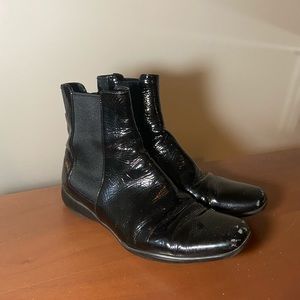 Prada Patent Leather Sock Boots Size 38